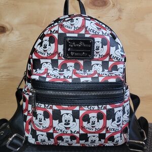 Loungefly Disney Mickey Mouse Backpack - Black, White, Red